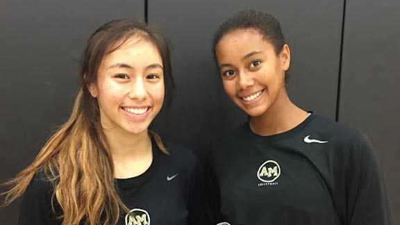 Kamrin Caoili and Candice Denny were the two Mitty players who received all-tourney honors after the Monarchs won the top division of Stockton Classic. Photo: Mark Tennis.