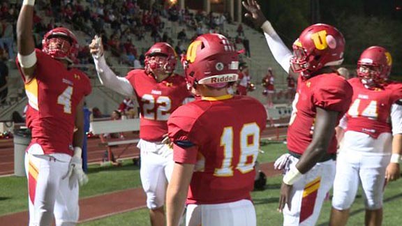 Players from Cathedral Catholic of San Diego had much to be pumped up about on Friday when their unbeaten team blanked arch rival St. Augustine 35-0. Photo: fox5sandiego.com