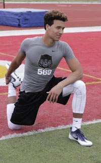 Isaiah Hodgins of Walnut Creek Berean Christian already was regarded as one of the top wide receivers in the state coming into the season. Photo: Willie Eashman.