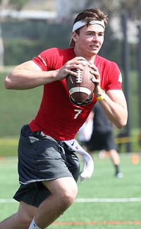 Mater Dei's JT Daniels gets ready to throw during Nike Elite 11 event. Photo: Tom Hauck/StudentSports.com.