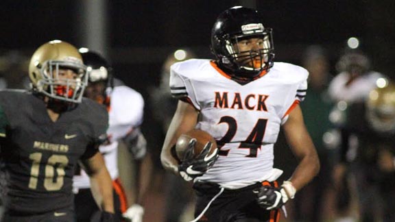 Jerrell Alberty of CIF Oakland Section powerhouse McClymonds breaks into the clear during game earlier this season vs. Moreau Catholic of Hayward. Photo: Willie Eashman.