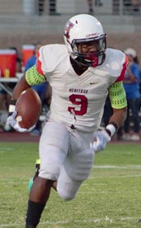 Sherod White is one of the top players for unbeaten Heritage of Menifee. Photo: Amber Garcia/menifee247.com.