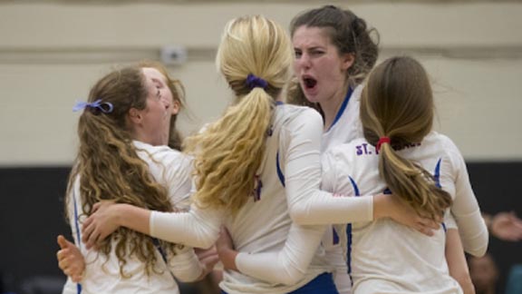 St. Ignatius of San Francisco girls celebrate after winning recent match. The Wildcats won on Tuesday vs. Campolindo in NorCal Open Division semifinals and will play Mitty next week in final. Photo: Norbert von der Groeben/SportStars.