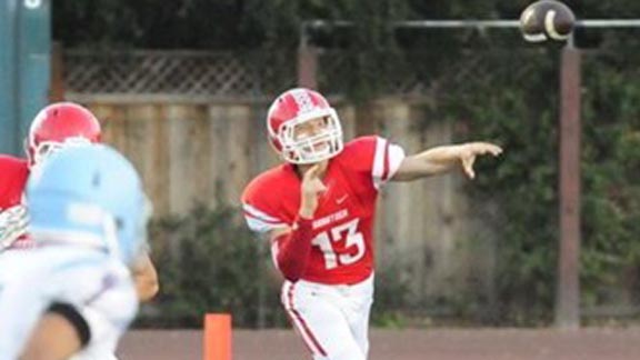 One of this week's SoCal/NorCal players of the week, Saratoga QB Will Liddle, has been a varsity starter for the Falcons for three years. Photo: Hudl.com.