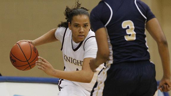 Destiny Littleton's quest to be the all-time state leader for career points scored in girls basketball has begun impressively for La Jolla Bishop's. Photo: Courtesy school.