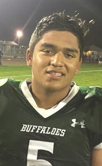 Hard-hitting LB Ferrin Manuleleua is one of several highly-rated juniors who will be returning next season at Manteca. Photo: Mark Tennis.