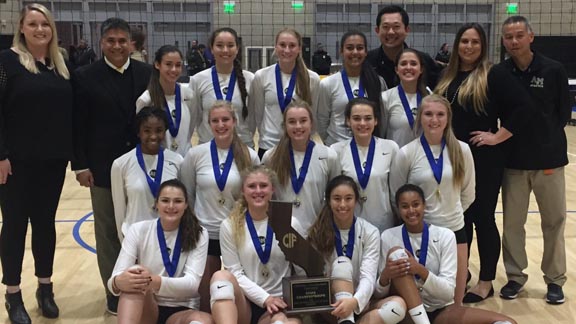 Winning five straight CIF state titles puts the Archbishop Mitty of San Jose girls volleyball team in the midst of some impressive historical company. Photo: Twitter.com.
