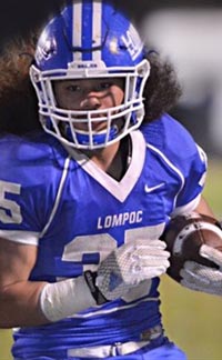 Lompoc's Toa Taua became a feared running back in the Central Coast region of the section during his junior season. Photo: Lompoc Football/Twitter.com.